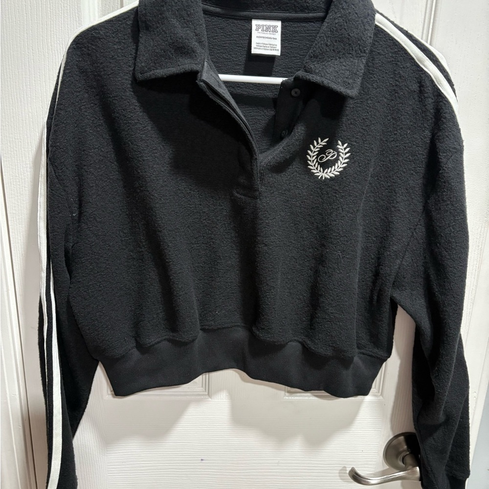 PINK Victoria's Secret Black Fleece Sweatshirt
